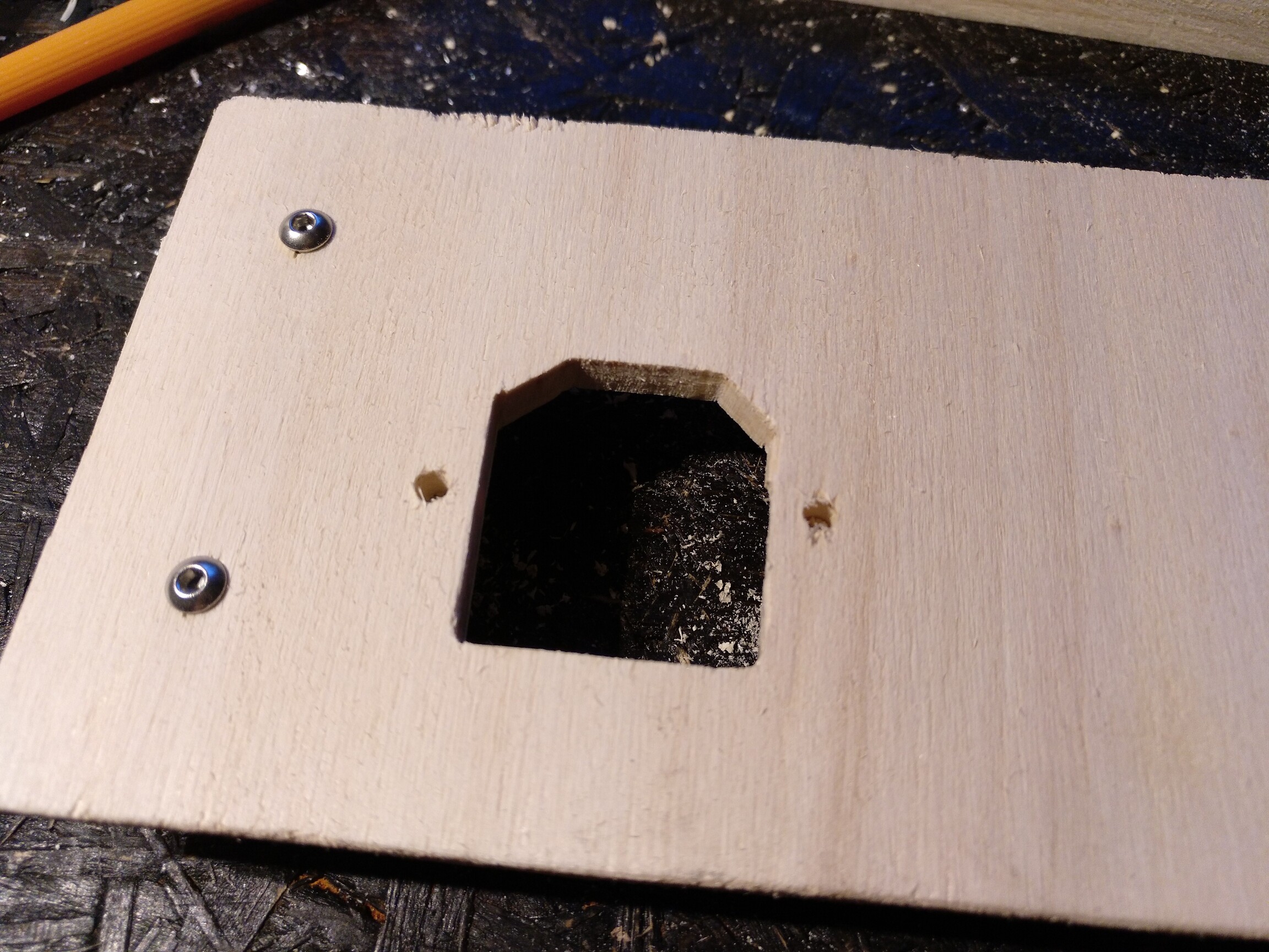 hole for the power input connector